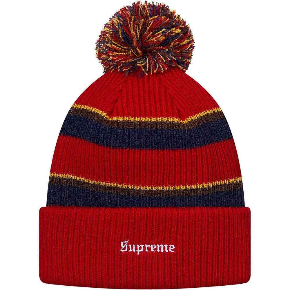 Supreme Big Stripe Beanie - Red