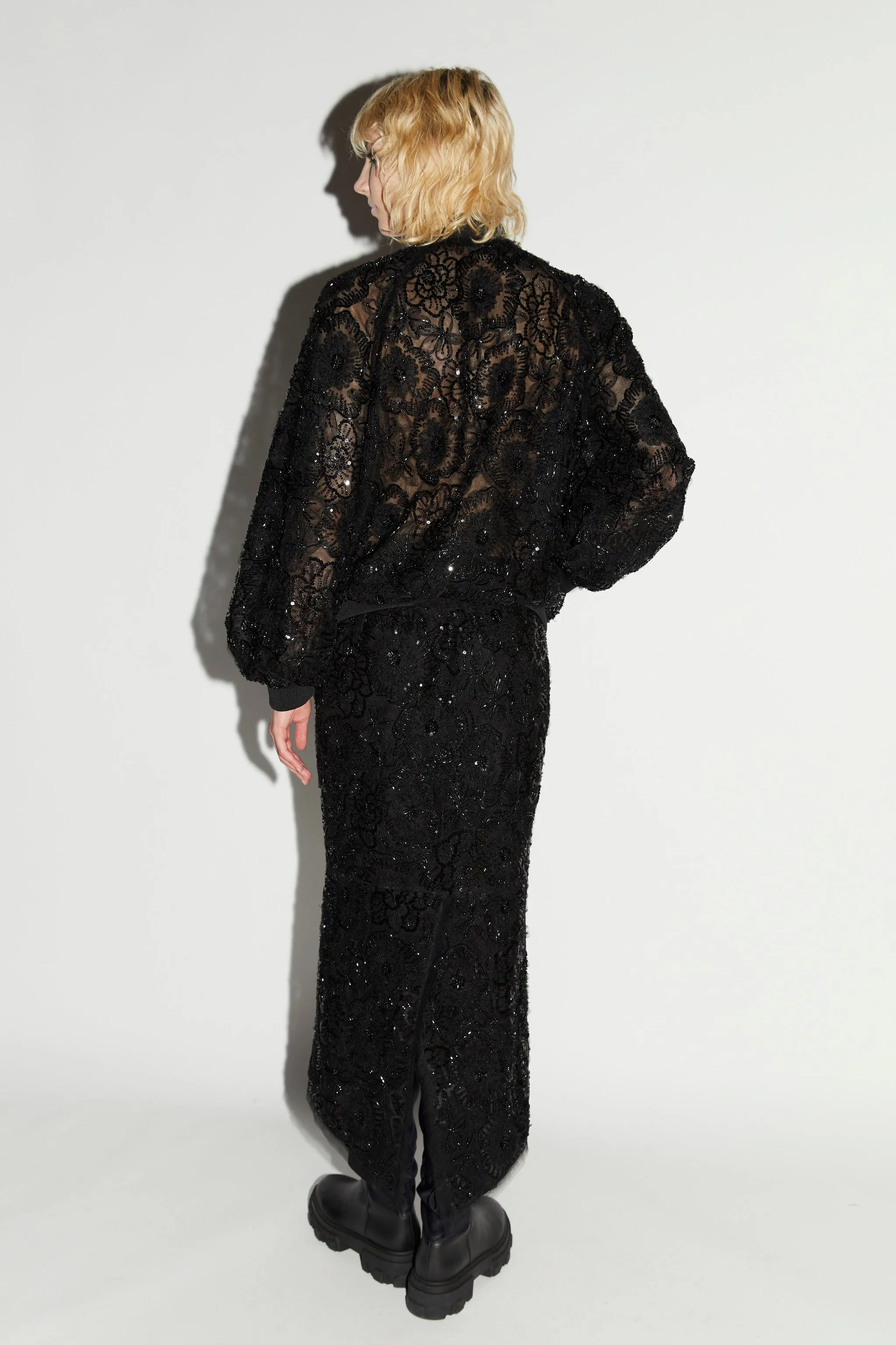 THALIA SKIRT BLACK EMBROIERED TULLE