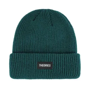 Theories STAMP LABEL Rib Knit Beanie Teal Green