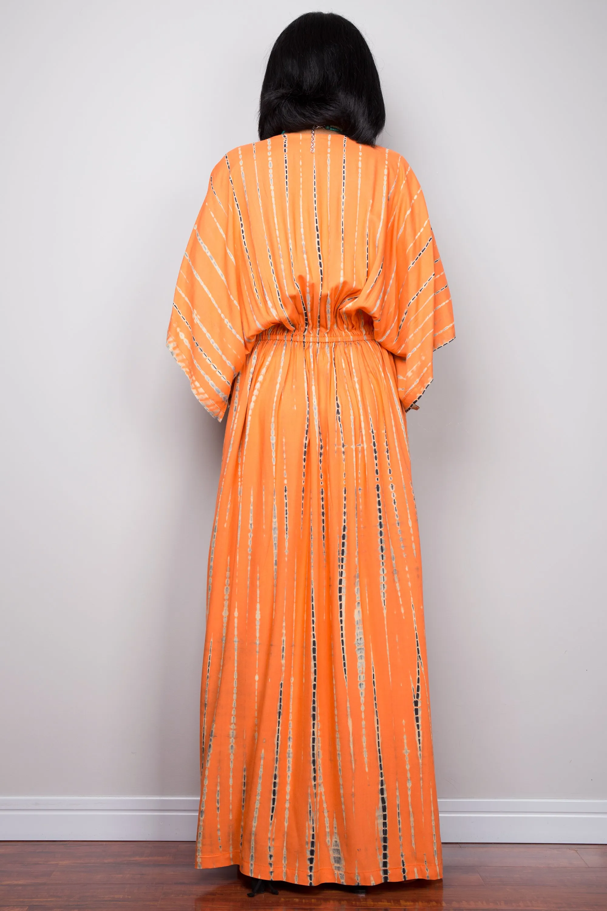 Tie dye kimono kaftan dress