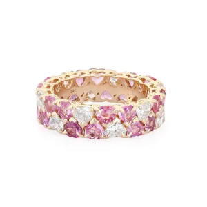 Timeless Diamond Pink Sapphire Eternity Ring