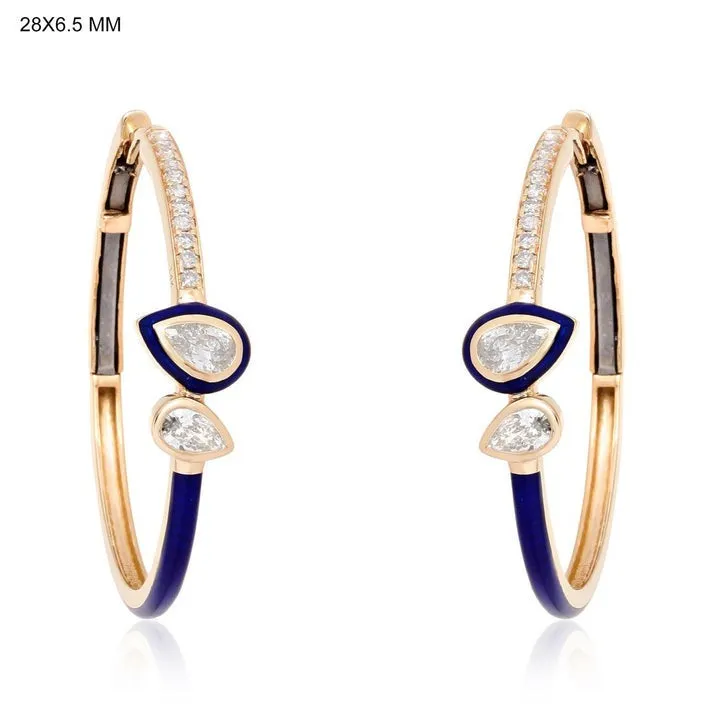 Timeless Pear Shape Diamond Hoops Earrings