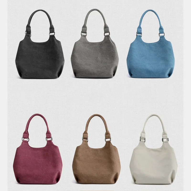 Triple Compartment Canvas Tote Lightweight Functional Hobo Handbag Purse