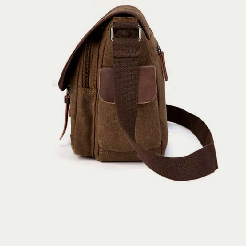 Unisex Retro Canvas Bag Large Functional Crossbody Bag Messenger Bag