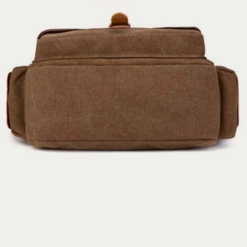 Unisex Retro Canvas Bag Large Functional Crossbody Bag Messenger Bag