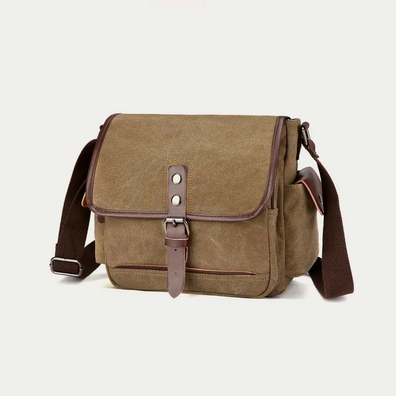 Unisex Retro Canvas Bag Large Functional Crossbody Bag Messenger Bag