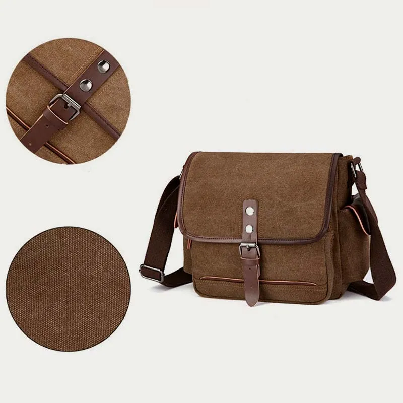 Unisex Retro Canvas Bag Large Functional Crossbody Bag Messenger Bag