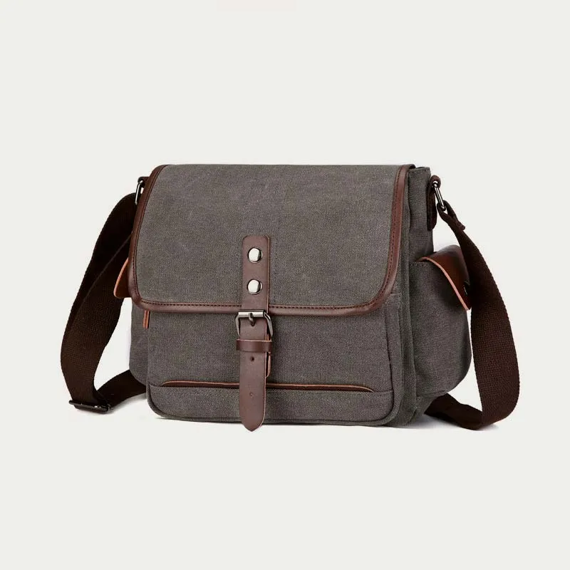 Unisex Retro Canvas Bag Large Functional Crossbody Bag Messenger Bag
