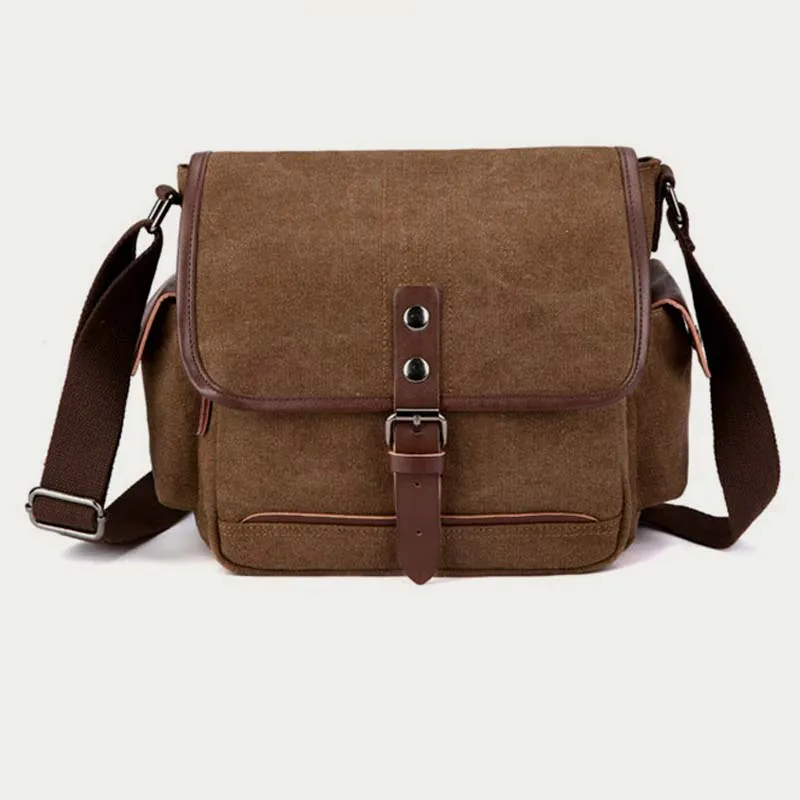 Unisex Retro Canvas Bag Large Functional Crossbody Bag Messenger Bag