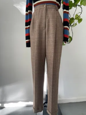 Vintage plaid pants high waist “28”