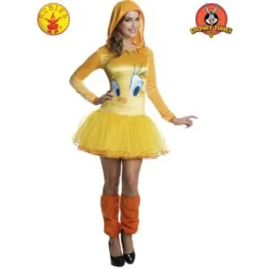 Womens Tweety Hooded Tutu Dress - L