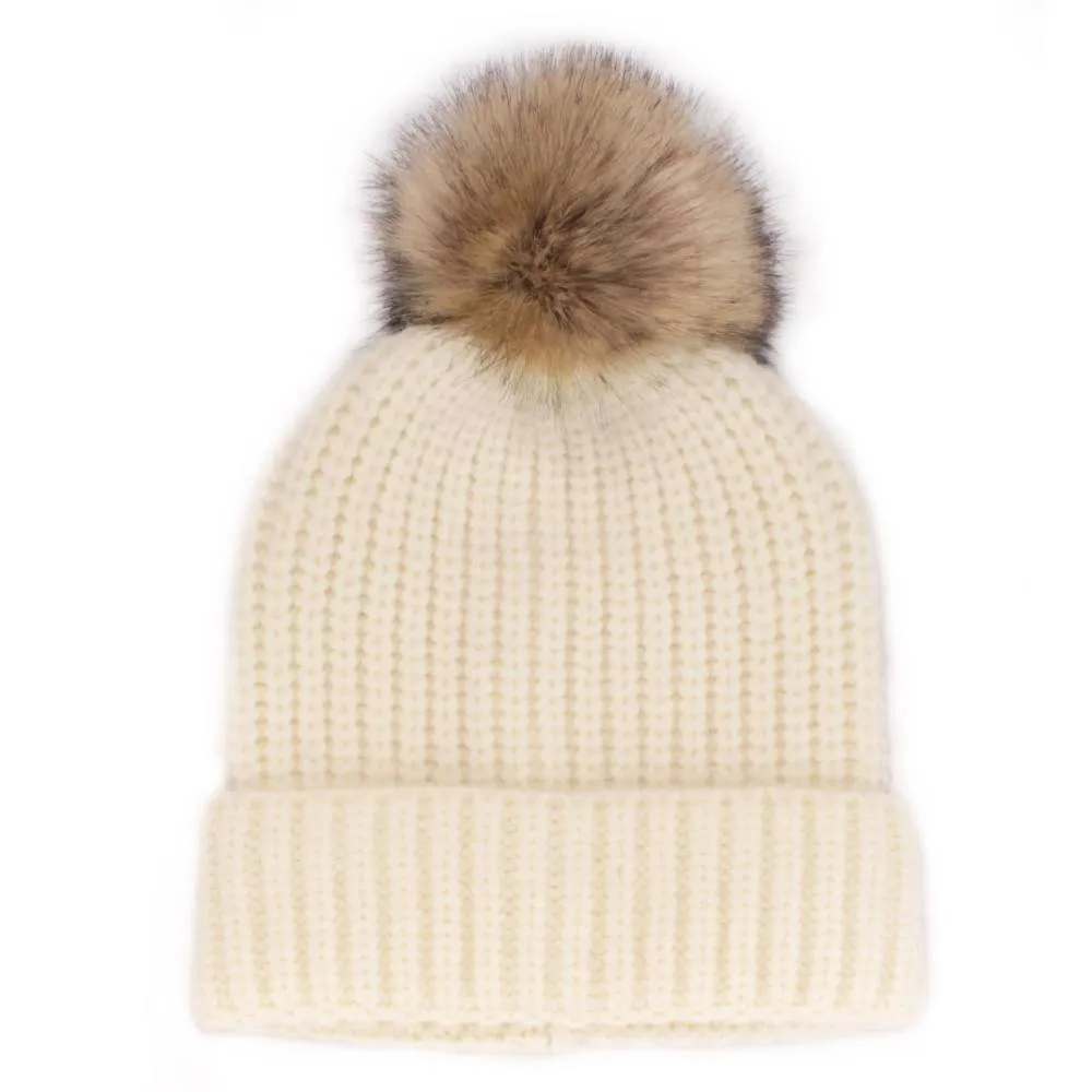 Women's Winter Knitted Pom Pom Slouchy Chunky Warm Fuzzy Beanie