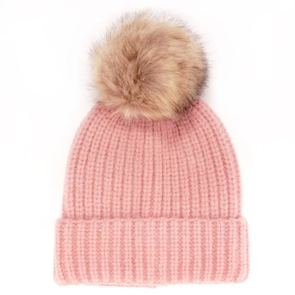 Women's Winter Knitted Pom Pom Slouchy Chunky Warm Fuzzy Beanie