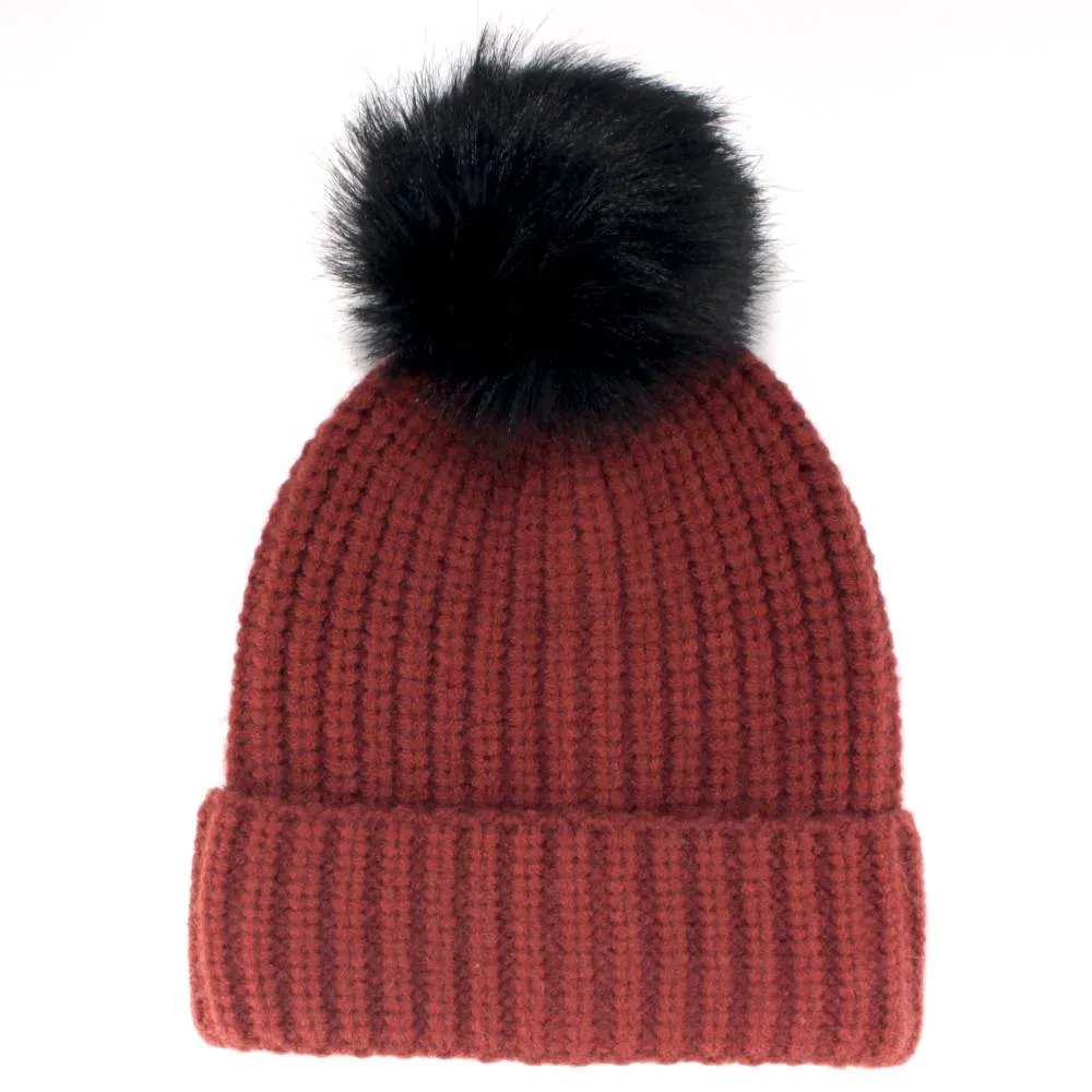 Women's Winter Knitted Pom Pom Slouchy Chunky Warm Fuzzy Beanie