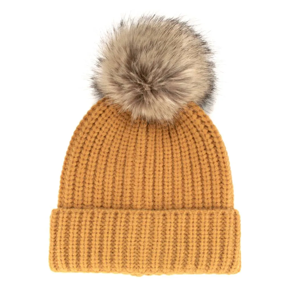 Women's Winter Knitted Pom Pom Slouchy Chunky Warm Fuzzy Beanie