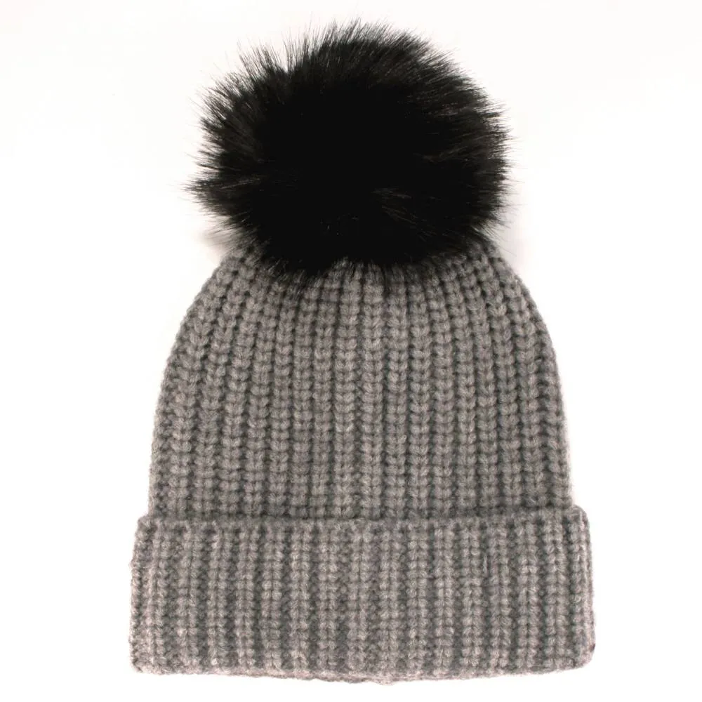 Women's Winter Knitted Pom Pom Slouchy Chunky Warm Fuzzy Beanie